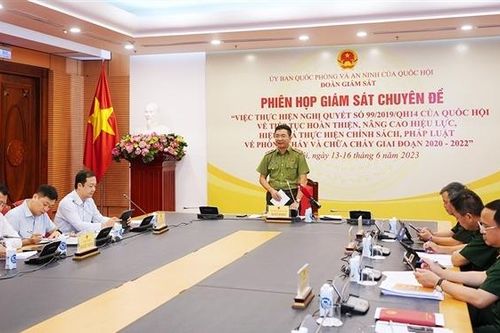 Ủy ban Quốc phòng và An ninh giám sát việc thực hiện Nghị quyết của Quốc hội về phòng cháy, chữa cháy