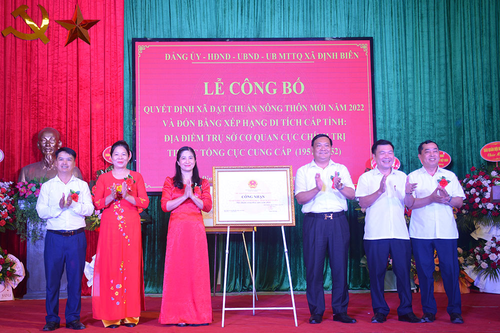 Công bố quyết định đạt chuẩn nông thôn mới xã Định Biên (Định Hóa, Thái Nguyên)