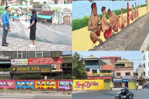 Người dân Hà thành phấn khởi khi triền đê cũ được tô điểm tranh bích họa