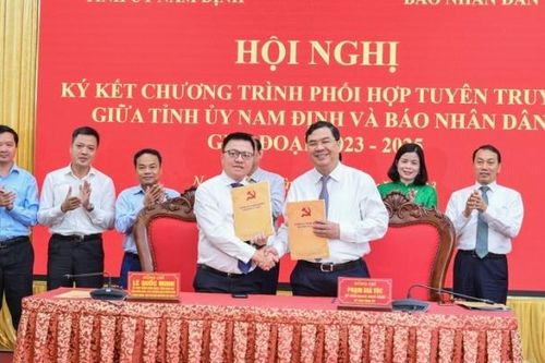 Báo Nhân Dân và Tỉnh ủy Nam Định tăng cường hợp tác, nâng cao hiệu quả phối hợp tuyên truyền