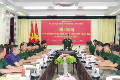 Giao ban khu vực đóng quân canh phòng 6 tháng đầu năm 2023.