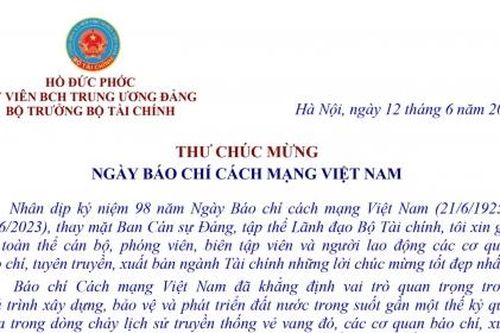 Bộ trưởng Hồ Đức Phớc chúc mừng người làm báo ngành Tài chính