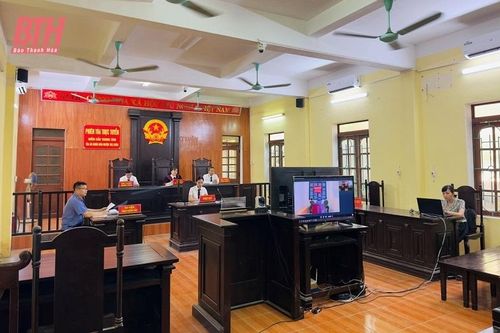 Huyện Thọ Xuân xét xử trực tuyến 3 vụ án hình sự