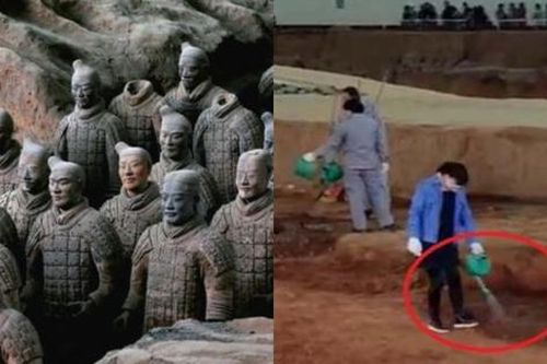 Vì sao phải tưới nước lên mặt đất trong khu di tích binh đoàn đất nung Tần Thủy Hoàng?