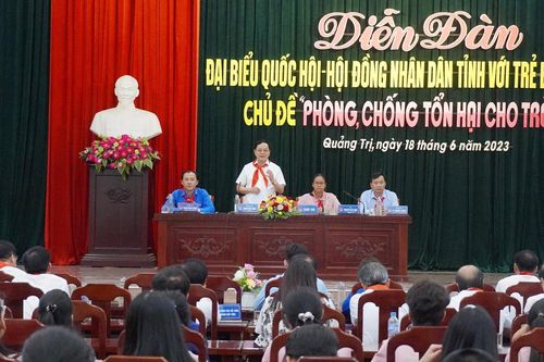 Diễn đàn Đại biểu Quốc hội, đại biểu Hội đồng Nhân dân tỉnh Quảng Trị với trẻ em năm 2023