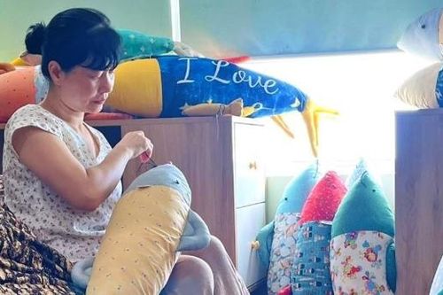 Người phụ nữ miền biển may hàng trăm chiếc gối cá tặng bệnh nhi ung thư