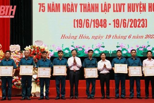 Lễ kỷ niệm 75 năm thành lập Lực lượng vũ trang huyện Hoằng Hóa (19-6-1948 - 19-6-2023)