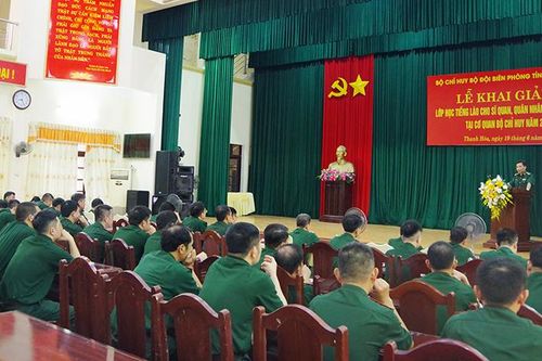 Khai giảng lớp học tiếng Lào cho sĩ quan, quân nhân Bộ Chỉ huy BĐBP tỉnh năm 2023