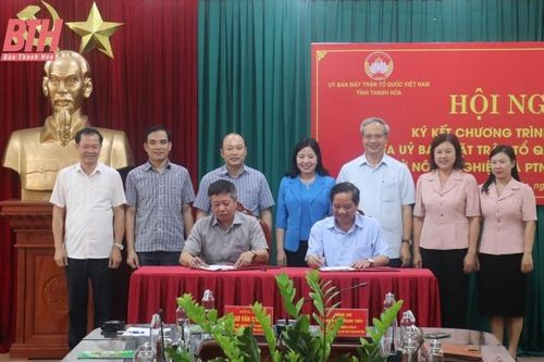 Ký kết chương trình phối hợp giữa Ban Thường trực Ủy ban MTTQ tỉnh và Sở Nông nghiệp và Phát triển nông thôn