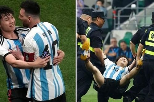 Thanh niên Trung Quốc chạy vào sân để ôm Lionel Messi phải nhận án phạt thế nào?