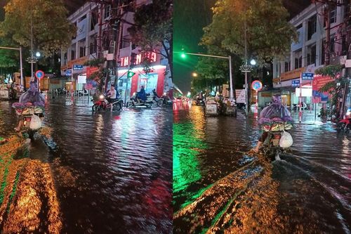 Mưa xối xả gây ngập nhiều tuyến phố Hà Nội
