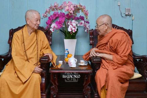 Đức Pháp chủ GHPGVN đến Cần Thơ thăm Trưởng lão Hòa thượng Giác Nhường