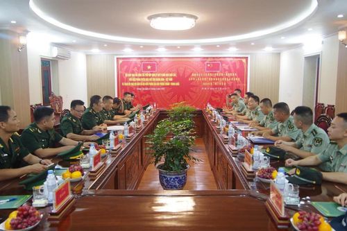 Các đồn Biên phòng tuyến biên giới tỉnh Quảng Ninh và Trạm Hội ngộ hội đàm BĐBP địa khu Phòng Thành tổ chức hội đàm trao đổi định kỳ