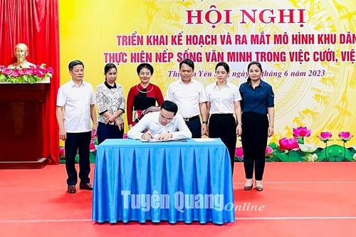 Thị trấn Yên Sơn thực hiện nếp sống văn minh trong việc cưới, việc tang