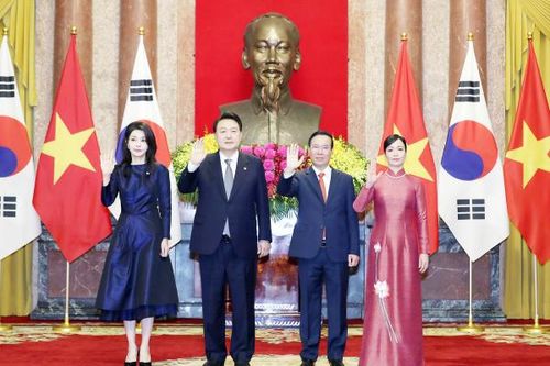 Chủ tịch nước Võ Văn Thưởng chủ trì Lễ đón chính thức Tổng thống Hàn Quốc Yoon Suk Yeol