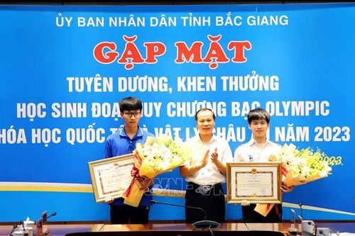 Bắc Giang: Khen thưởng học sinh đoạt HCB Olympic Hóa học Quốc tế và Vật lí châu Âu