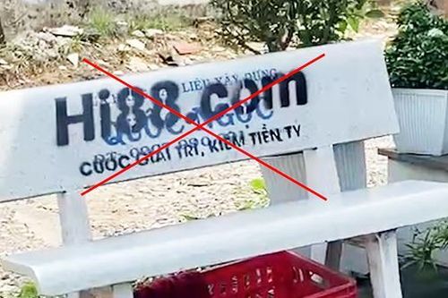 TP.HCM: Hàng loạt ghế đá bị phun sơn, quảng cáo trang web cá độ