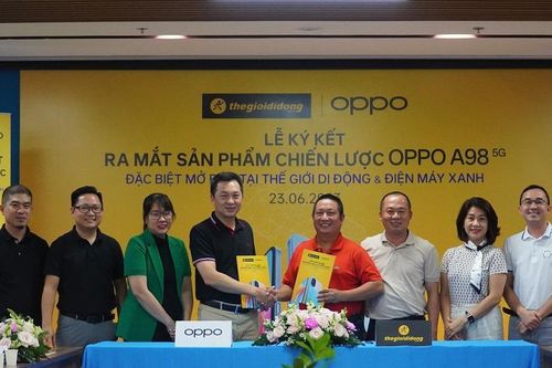 Thế Giới Di Động ký kết hợp tác chiến lược cùng OPPO, mở bán đặc biệt OPPO A98 sạc siêu nhanh, lướt siêu mượt