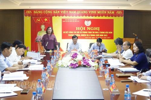 Cụm thi đua Hội Luật gia các tỉnh miền núi phía Bắc sơ kết công tác thi đua 6 tháng đầu năm