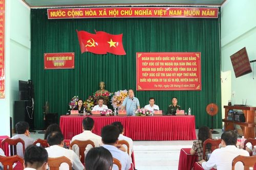 Đoàn đại biểu Quốc hội 2 tỉnh Gia Lai và Cao Bằng tiếp xúc cử tri tại xã Ya Hội