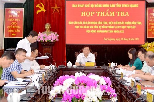 Thẩm tra các báo cáo của các cơ quan tư pháp, thi hành án