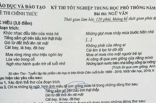 Xôn xao lộ đề thi Ngữ văn, đại diện Bộ Giáo dục và Đào tạo nói gì?