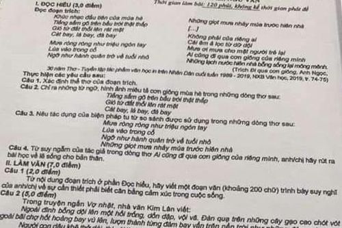 Lọt đề thi Ngữ văn ra ngoài 'do thí sinh chụp ảnh, gửi người thân nhờ giải giúp'