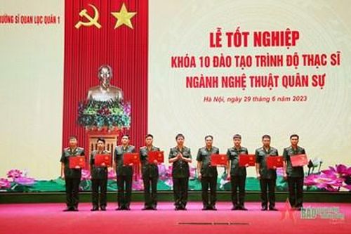 Trường Sĩ quan Lục quân 1 tổ chức Lễ tốt nghiệp khóa 10 đào tạo trình độ Thạc sĩ ngành nghệ thuật quân sự