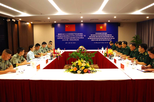Hội đàm giữa Trạm gặp gỡ hội đàm Biên phòng Quảng Hòa với Trạm hội ngộ hội đàm BĐBP địa khu Long Châu