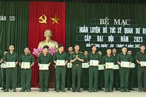 Bộ CHQS tỉnh Hải Dương bế mạc huấn luyện bổ túc sĩ quan dự bị cấp đại đội năm 2023