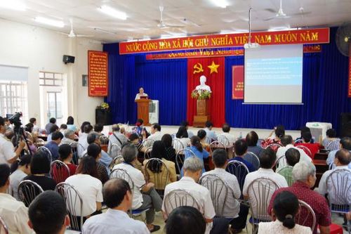 Học viện Hải quân thông tin về tình hình biển, đảo cho 1.500 cán bộ, đảng viên phường Phước Long