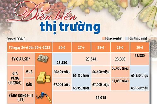 Diễn biến thị trường từ ngày 26 đến ngày 30-6-2023