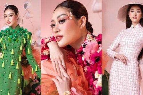 Hoa hậu Khánh Vân dịu dàng trong bộ ảnh áo dài lấy cảm hứng từ thiên nhiên