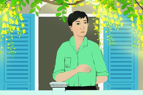 Hoa vàng trước cửa