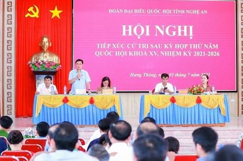 Đoàn ĐBQH tỉnh Nghệ An tiếp xúc cử tri sau Kỳ họp thứ Năm, Quốc hội Khóa XV