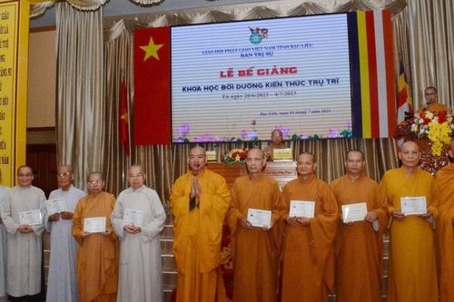 Bạc Liêu: Trao Giấy chứng nhận và bế giảng khóa bồi dưỡng trụ trì