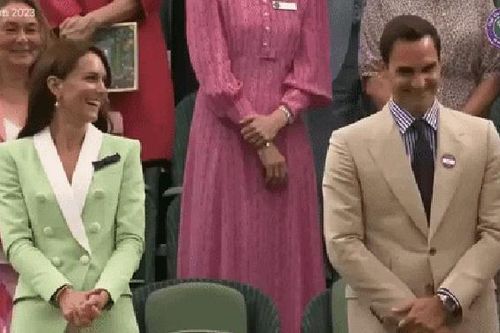 Vương phi Kate rạng rỡ sánh vai bên huyền thoại quần vợt Roger Federer