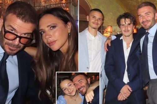 Gia đình David Beckham 'lên đồ' sang chảnh đi nhà hàng kỷ niệm ngày cưới