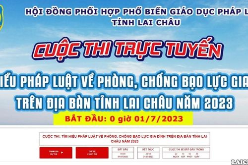 Tỉnh Lai Châu tổ chức cuộc thi 'Tìm hiểu pháp luật về phòng, chống bạo lực gia đình năm 2023'
