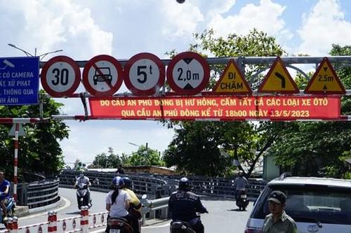 Hoàn thành sửa chữa cầu thép An Phú Đông sau sự cố sà lan đâm va