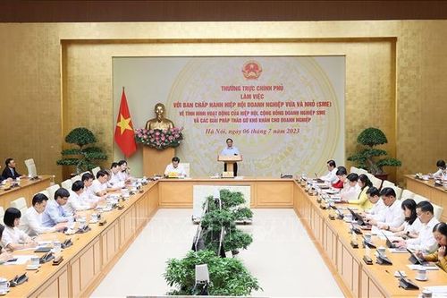 Thủ tướng chủ trì làm việc với Hiệp hội Doanh nghiệp nhỏ và vừa