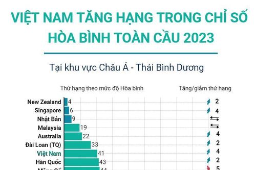 Việt Nam tăng hạng trong Chỉ số Hòa bình Toàn cầu 2023