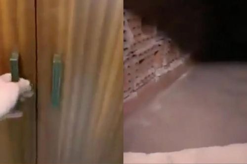 Mở cửa tủ bên trong phòng tắm khách sạn, cô gái giật mình bởi bí mật đằng sau