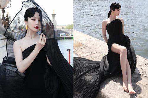 Phạm Băng Băng đi 'chân đất', thả dáng lả lơi tại Paris Fashion Week