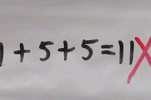 Bài Toán 1+5+5=11 của con bị gạch sai khiến phụ huynh 'đau đầu'