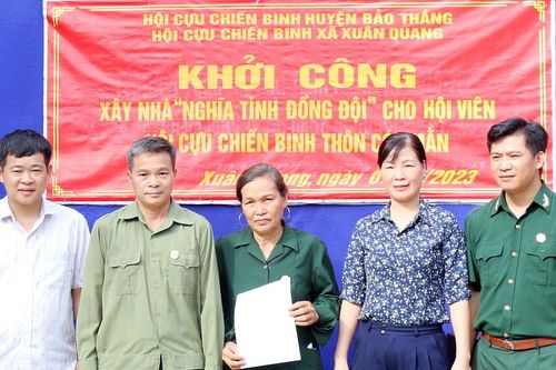 Hội Cựu chiến binh huyện Bảo Thắng hỗ trợ xây dựng nhà 'Nghĩa tình đồng đội'