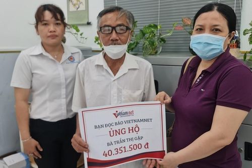 Bà Trần Thị Gặp được ủng hộ hơn 40 triệu đồng chữa bệnh