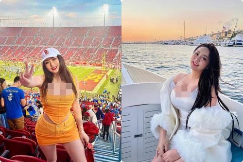 Danh tính hot girl ngoại cỡ hút hồn nhờ tạo dáng trên khán đài