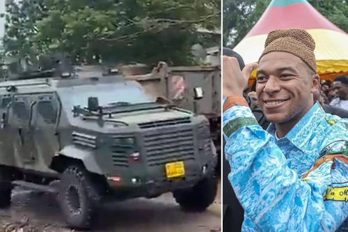 Mbappe được xe bọc thép bảo vệ ở Cameroon
