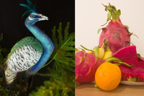 Cô gái Tày có biệt tài hóa trang, tự biến hình thành động vật, trái cây y như thật